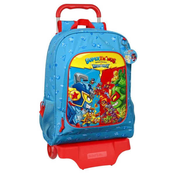 Cartable à roulettes SuperThings Rescue force 32 x 42 x 14 cm Bleu on Sale