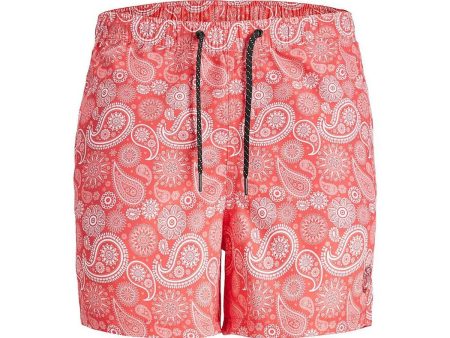 Maillot de bain homme SQUAD Jack & Jones PAISLEY 12234512  Rose For Cheap