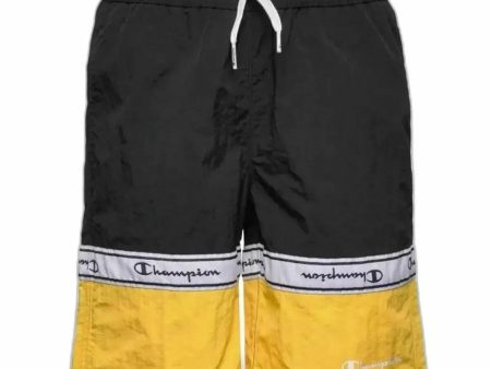 Maillot de bain enfant Champion Beachshort Jaune Noir Discount