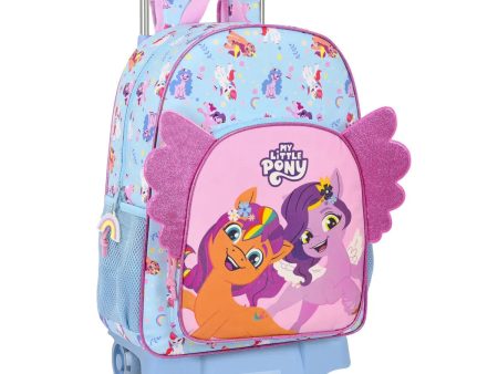 Cartable à roulettes My Little Pony Wild & free Bleu Rose 33 x 42 x 14 cm Online now